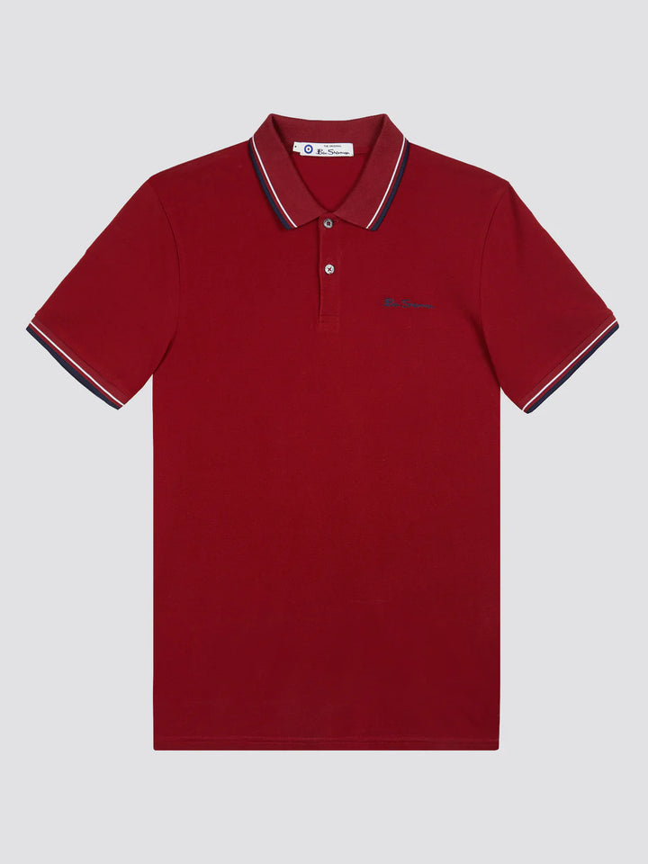 Ben Sherman polo shirt with tipping in red