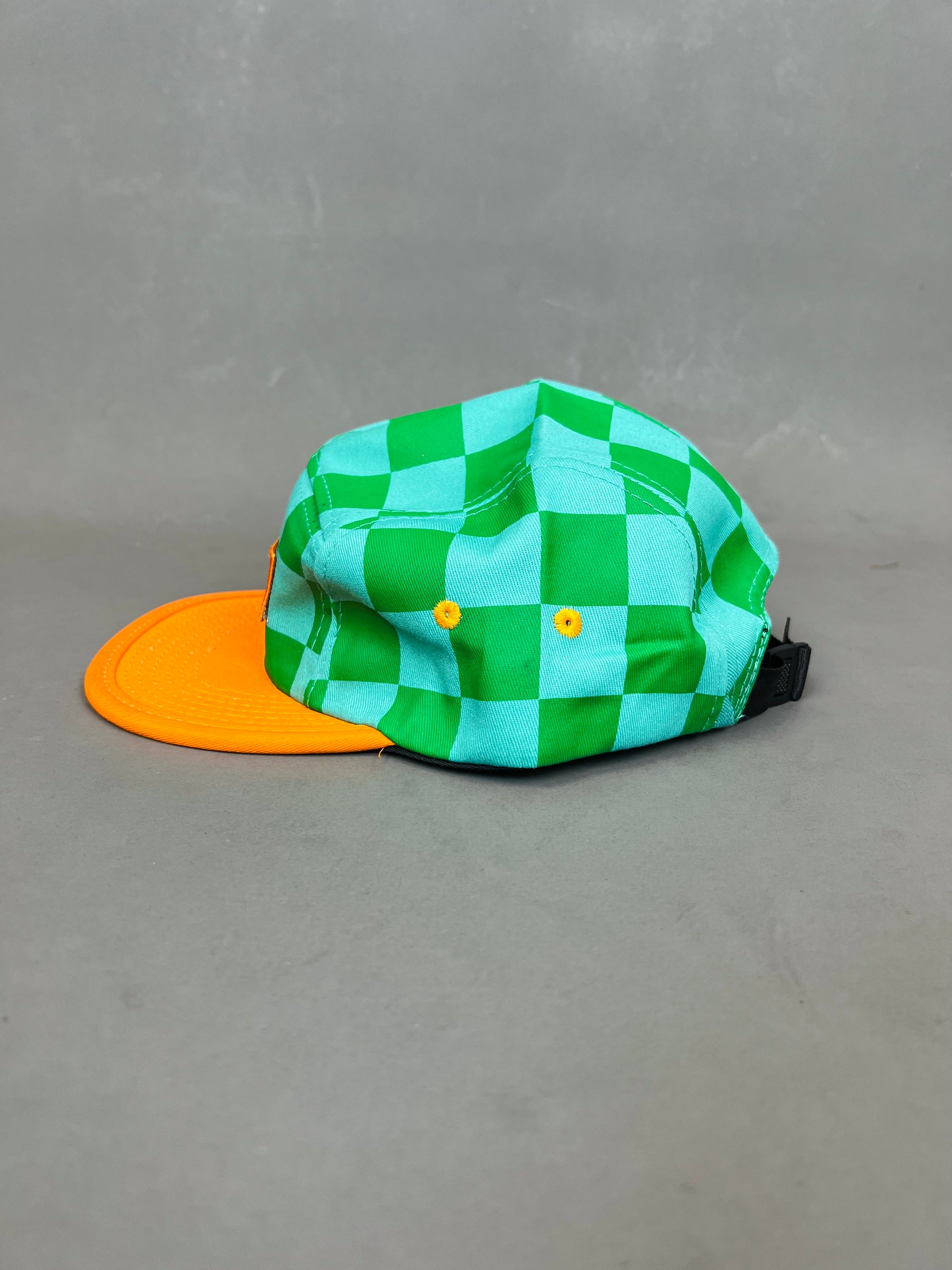 Golf Wang Checkered Camp Cap in green/yellow – Garmisland Golf Wang Checkered Camp Cap in green/yellow – Garmisland
