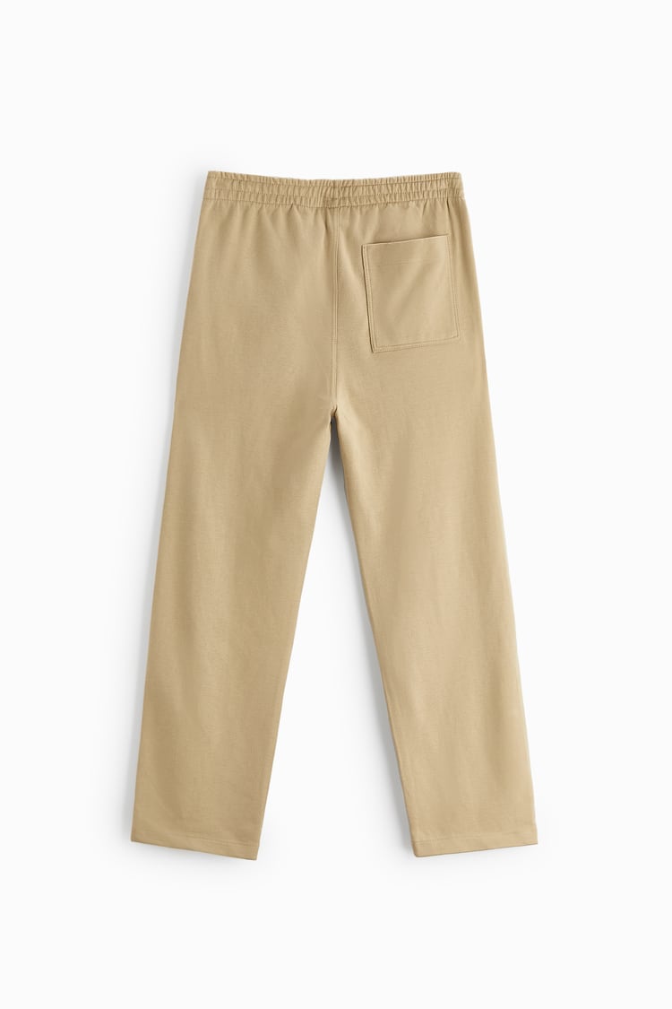 ZARA COMFORT JOGGER-WAIST TROUSERS CAMEL