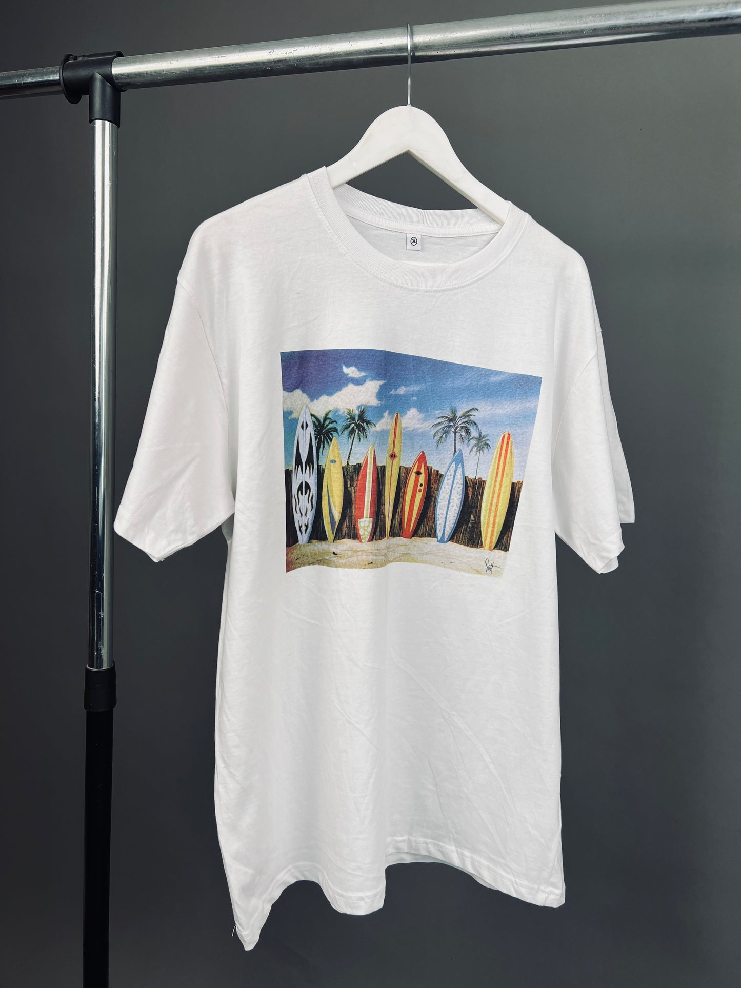 Surf Photo-print T-shirt in white
