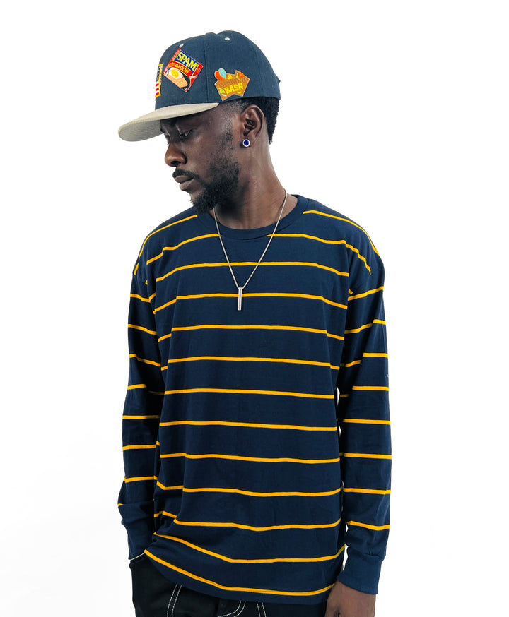 Garag3 pinstripe longsleeve t-shirt in blue