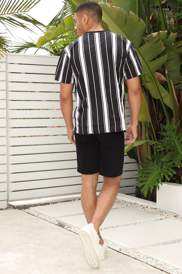 Novamen stripe t-shirt in black