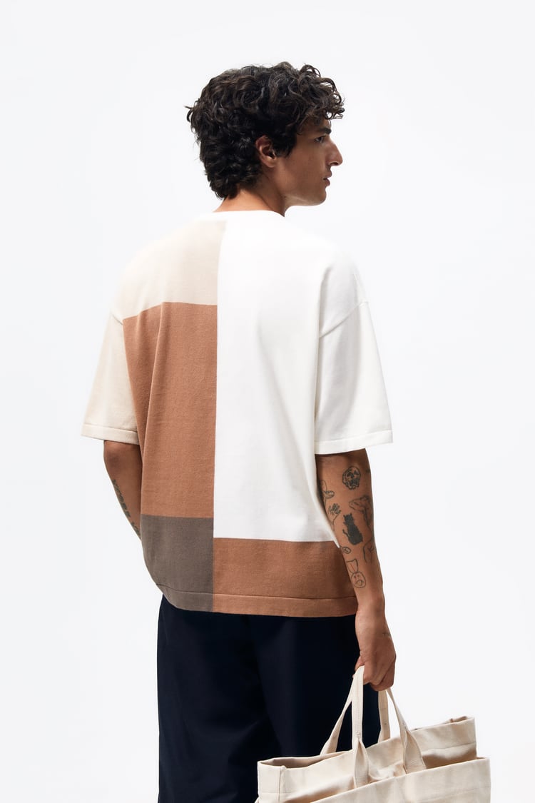 Zara knit Colour Block T-shirt