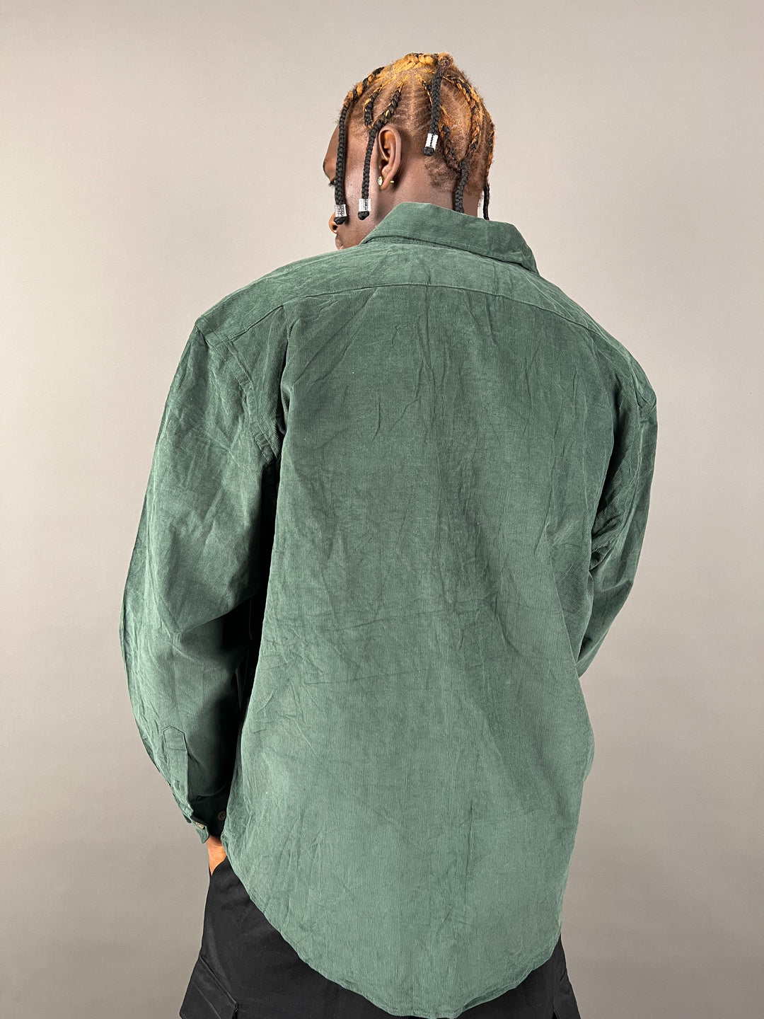 Authentic clothing corduroy shirt in green