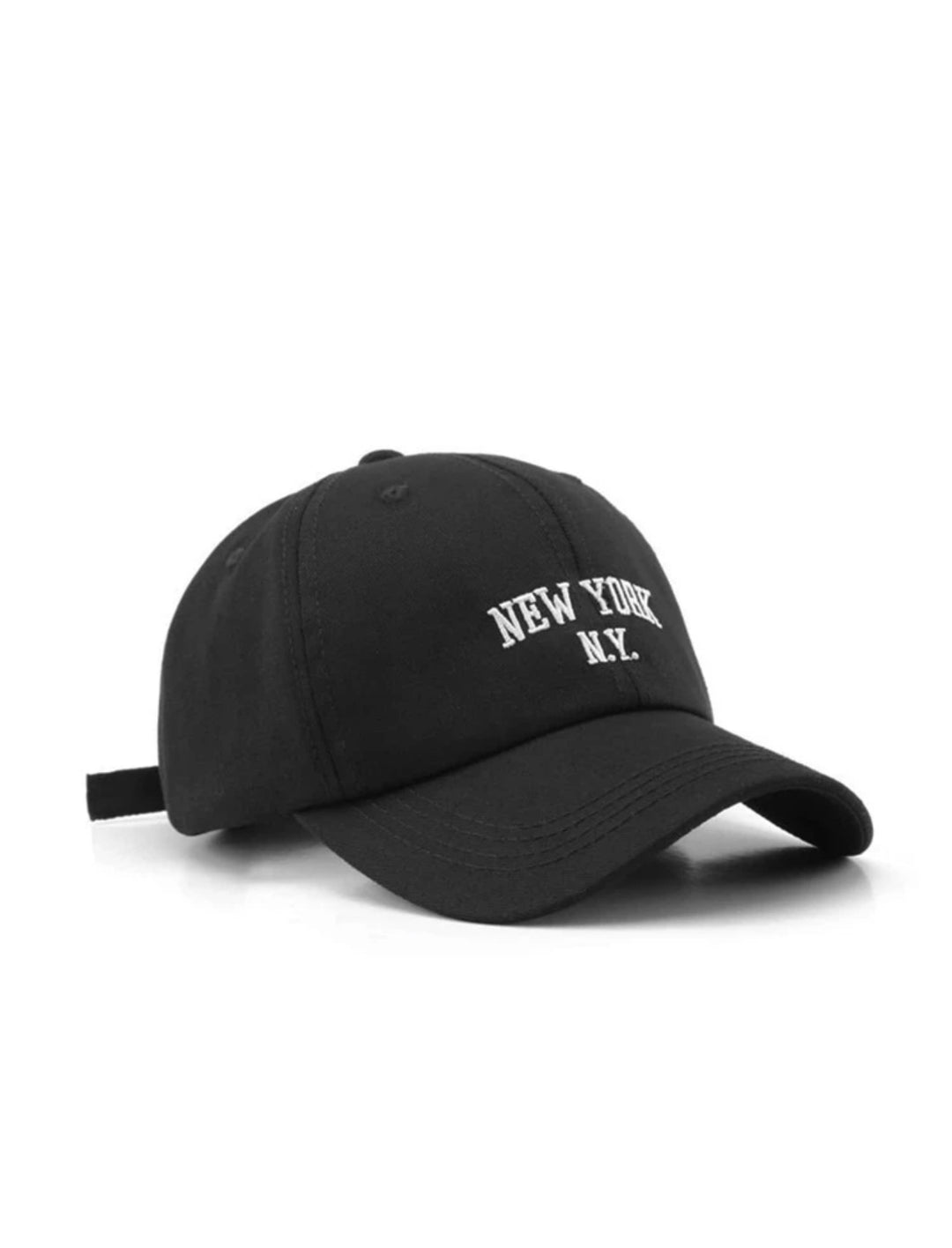 New York Embroided Baseball Cap in Black