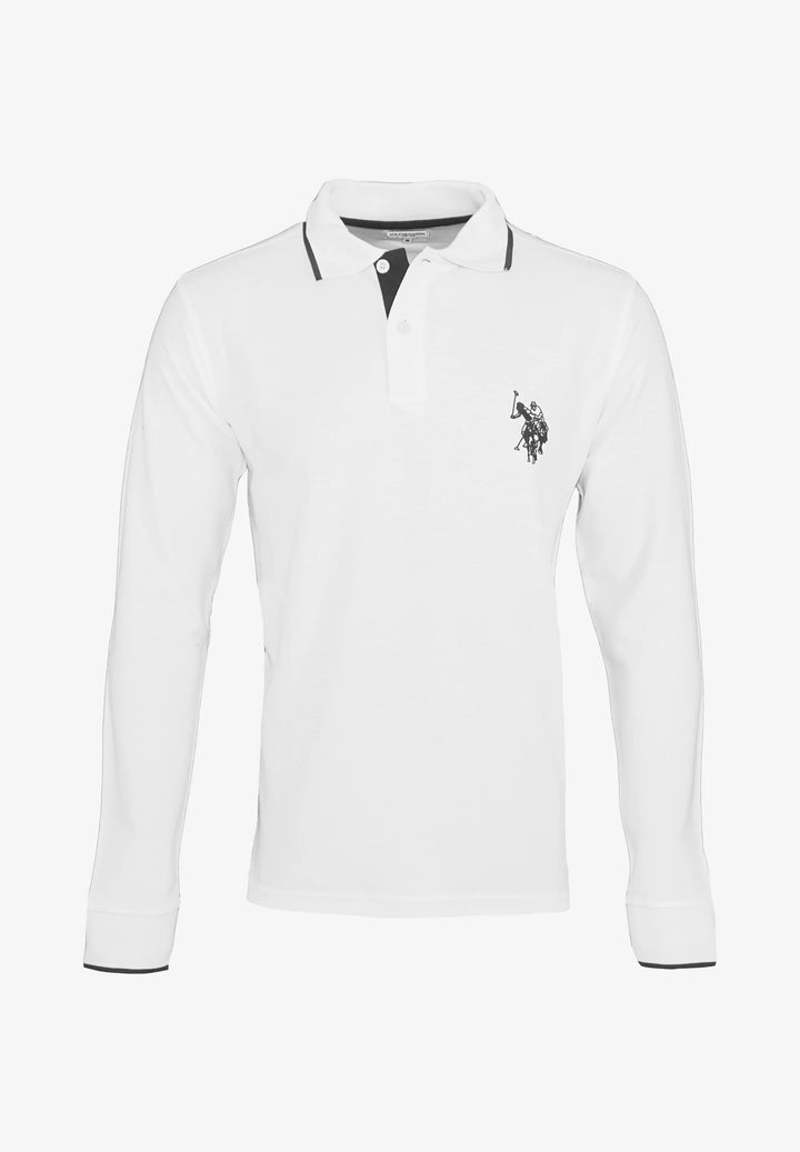 U.S Polo Assn long sleeve polo shirt in white