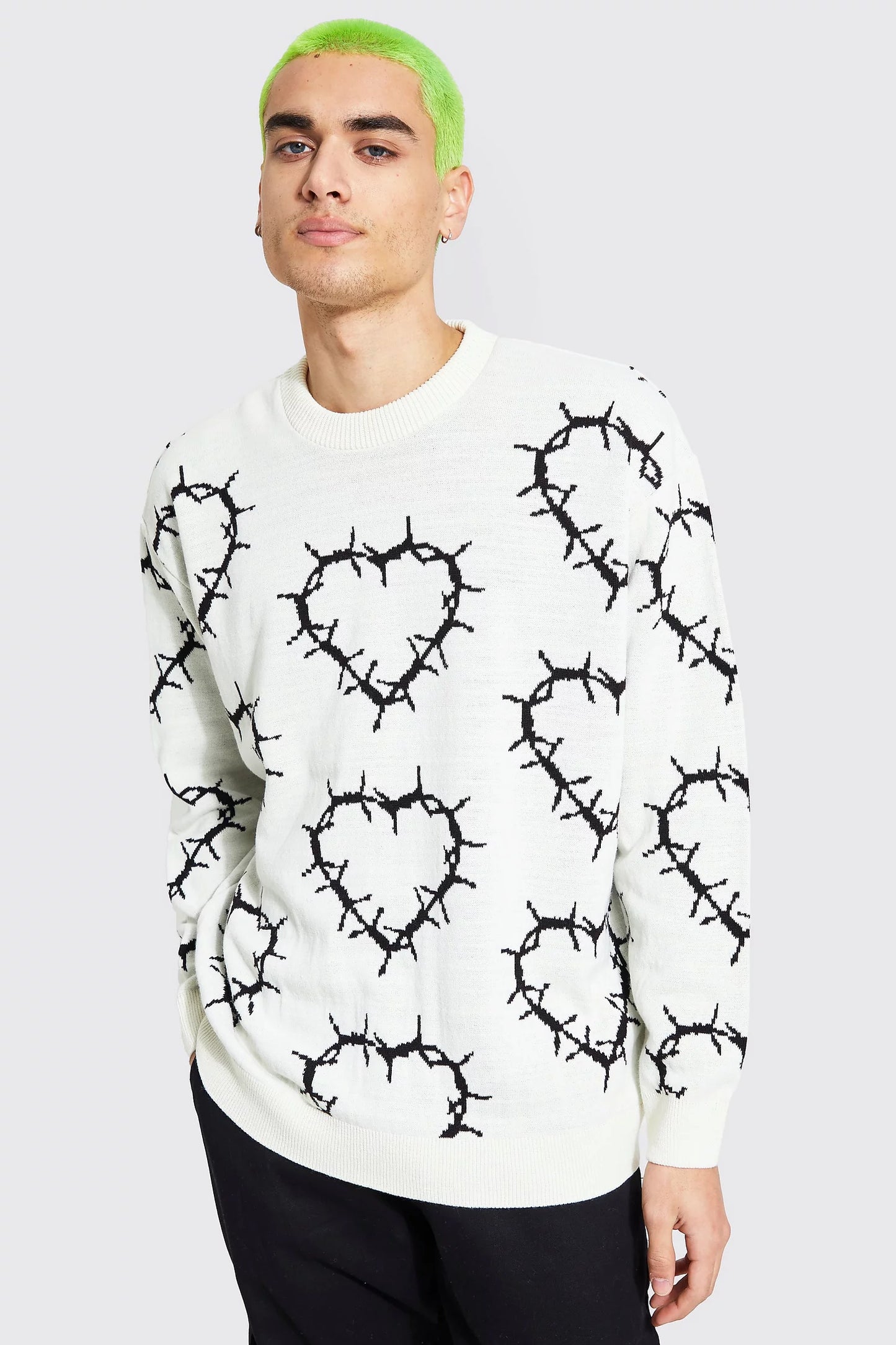 Boohooman white outlet jumper