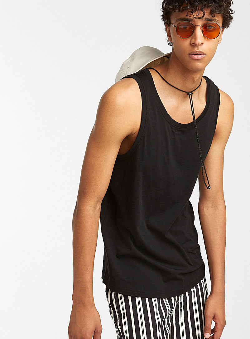 Djab Solid Tank T-shirt in black