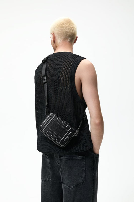 Zara rigid crossbody bag in black
