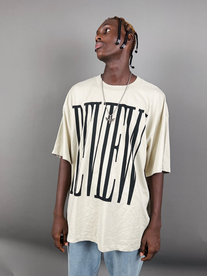 Review oversized front print t-shirt