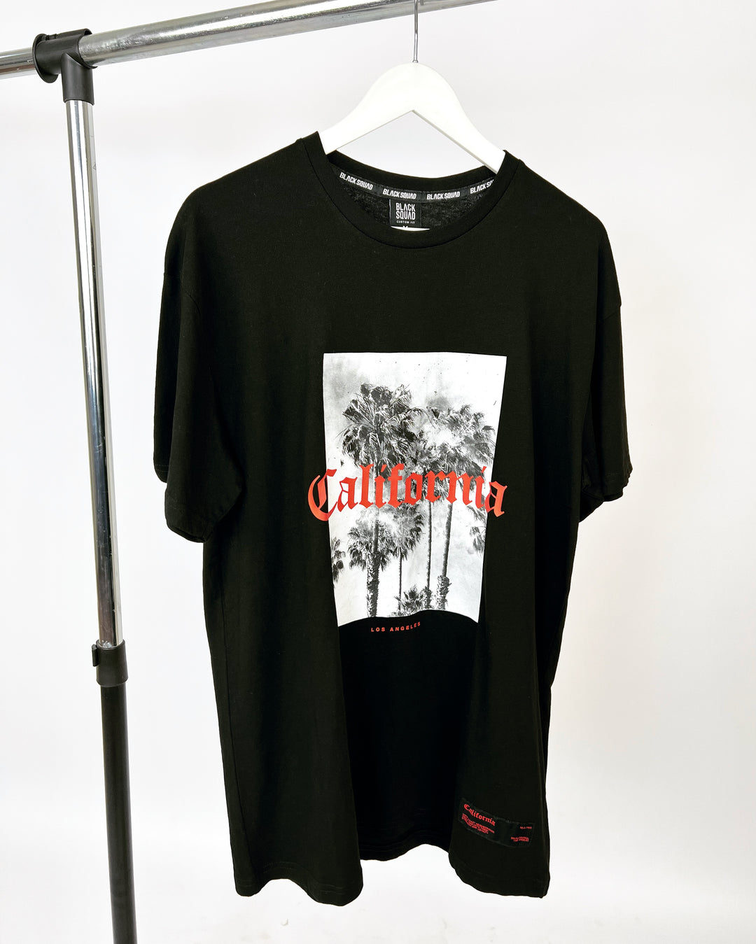 Black Squad California Print T-shirt in Black