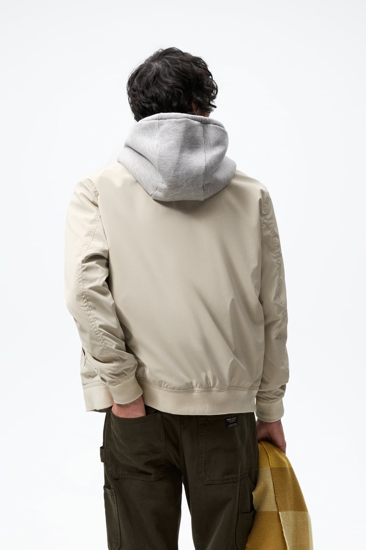 Zara Basic Bomber Jacket in Sand