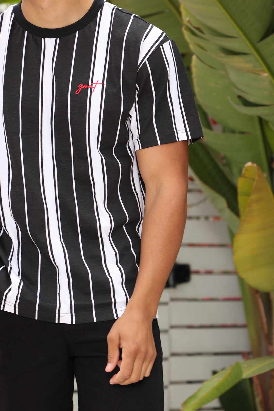 Novamen stripe t-shirt in black