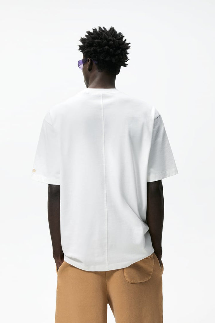 Zara heavyweight slogan t-shirt in white