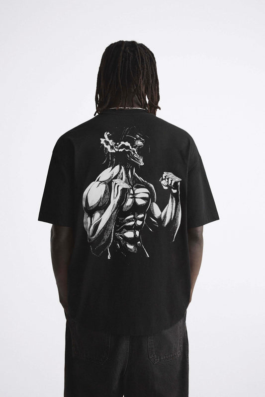 Garm Island Eren Yeager Backprint T-shirt in black