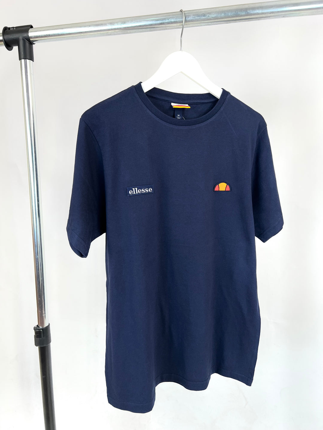 Ellesse Dual Badge T-shirt in navy