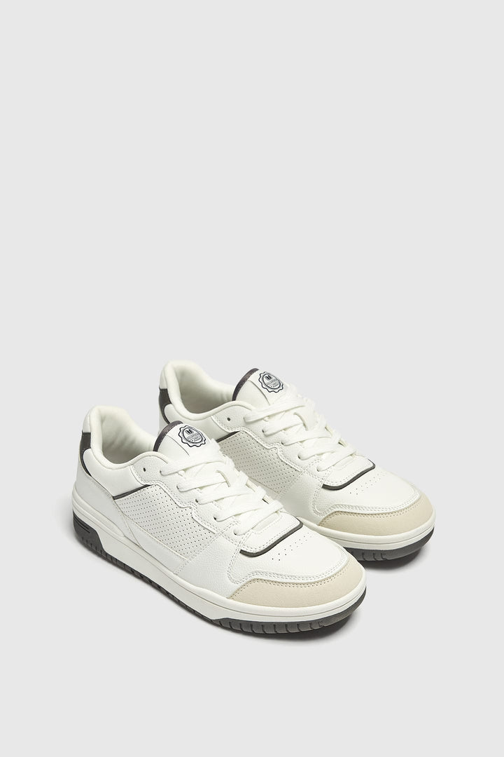 Pull&Bear retro casual trainers in white