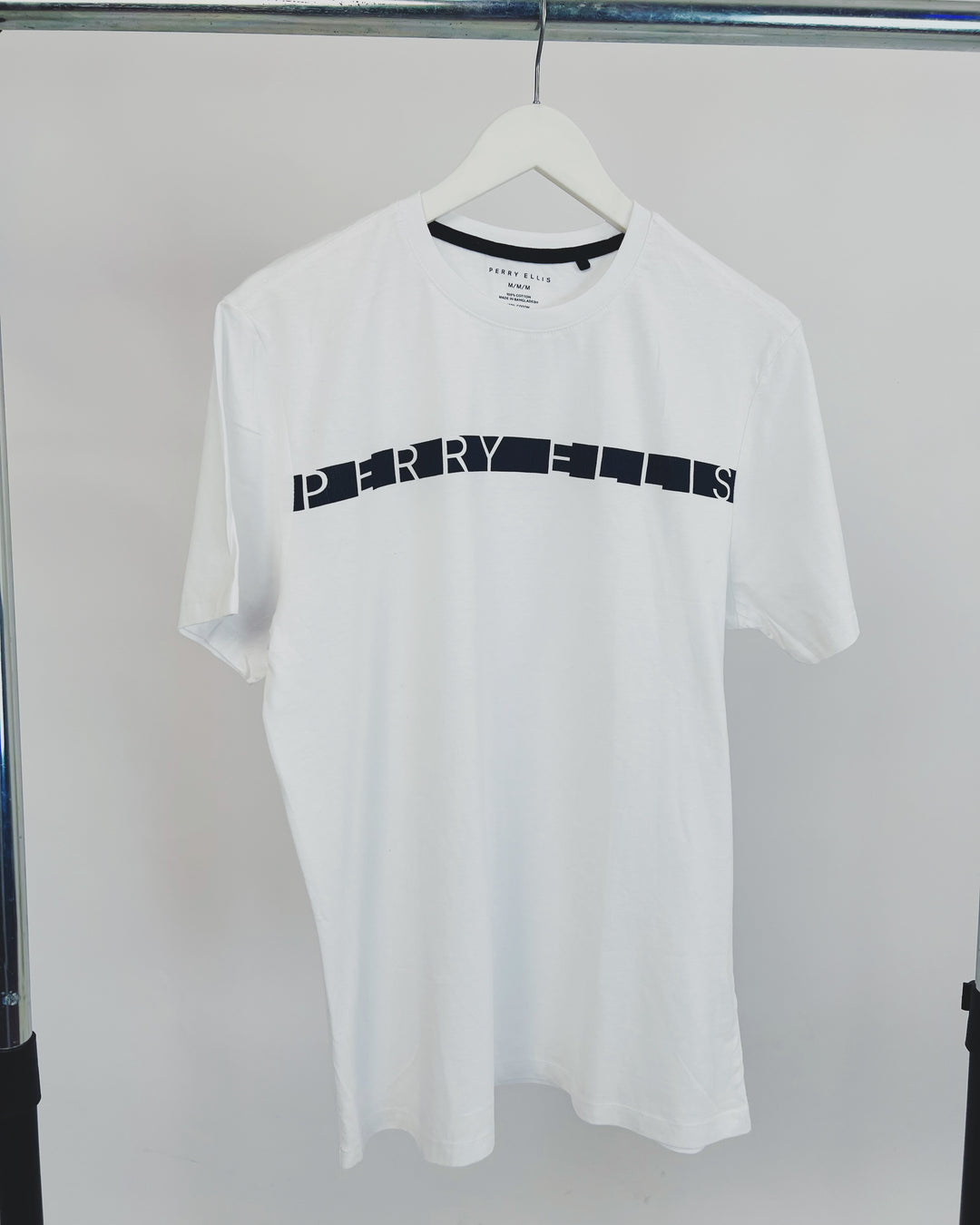 Perry Ellis print T-shirt in white