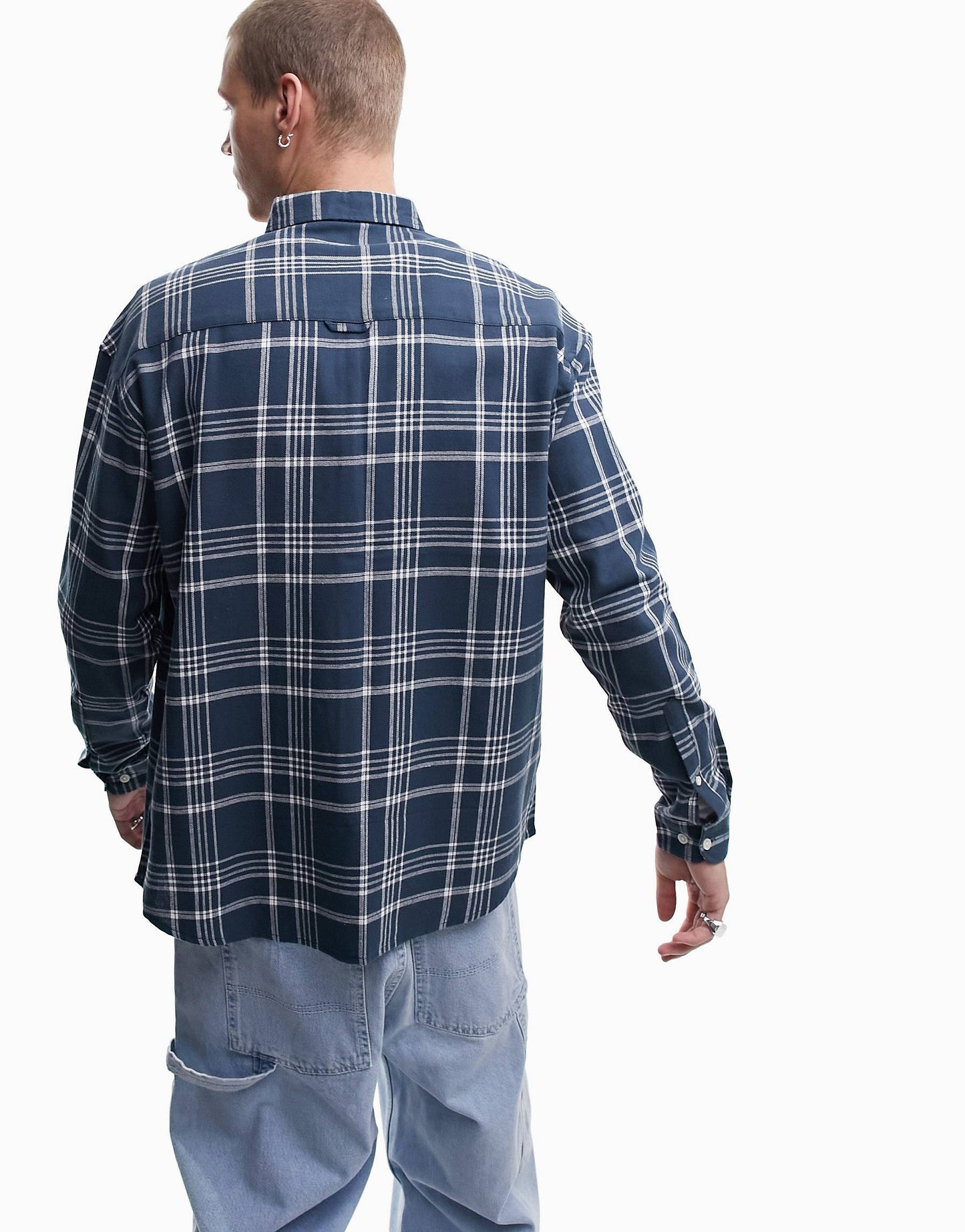 ASOS DESIGN 90s oversized check shirt in blue