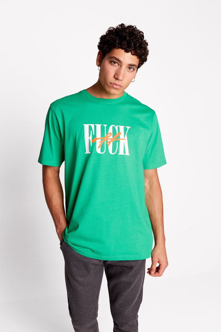 FSBN Fuck Off Print T-shirt in Green