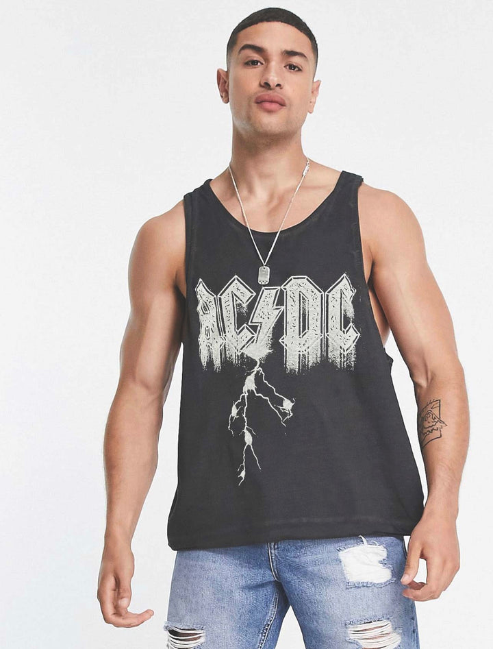 AC/DC armless tank t-shirt in black