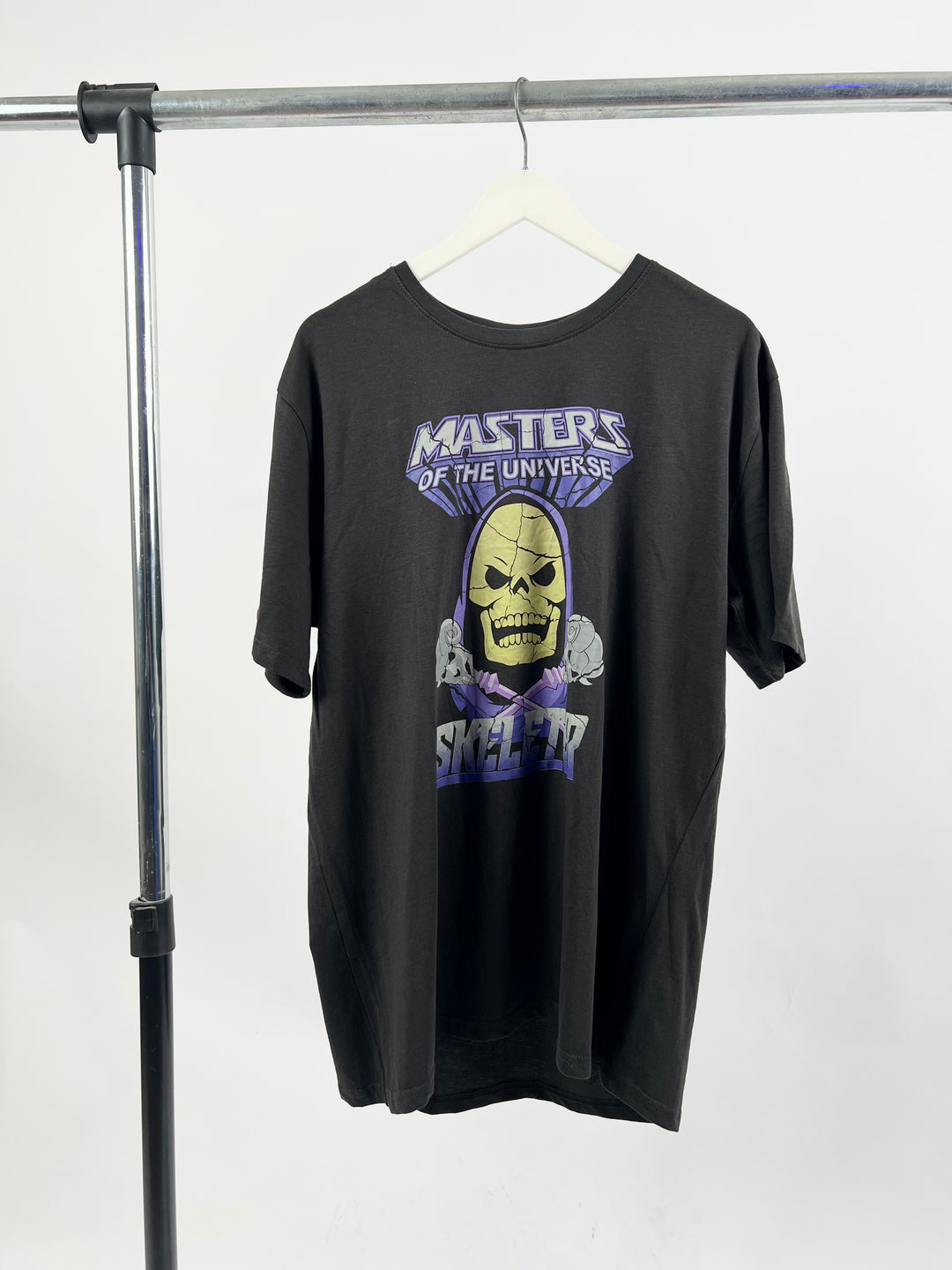 Skeletor Print in washed black T-shirt