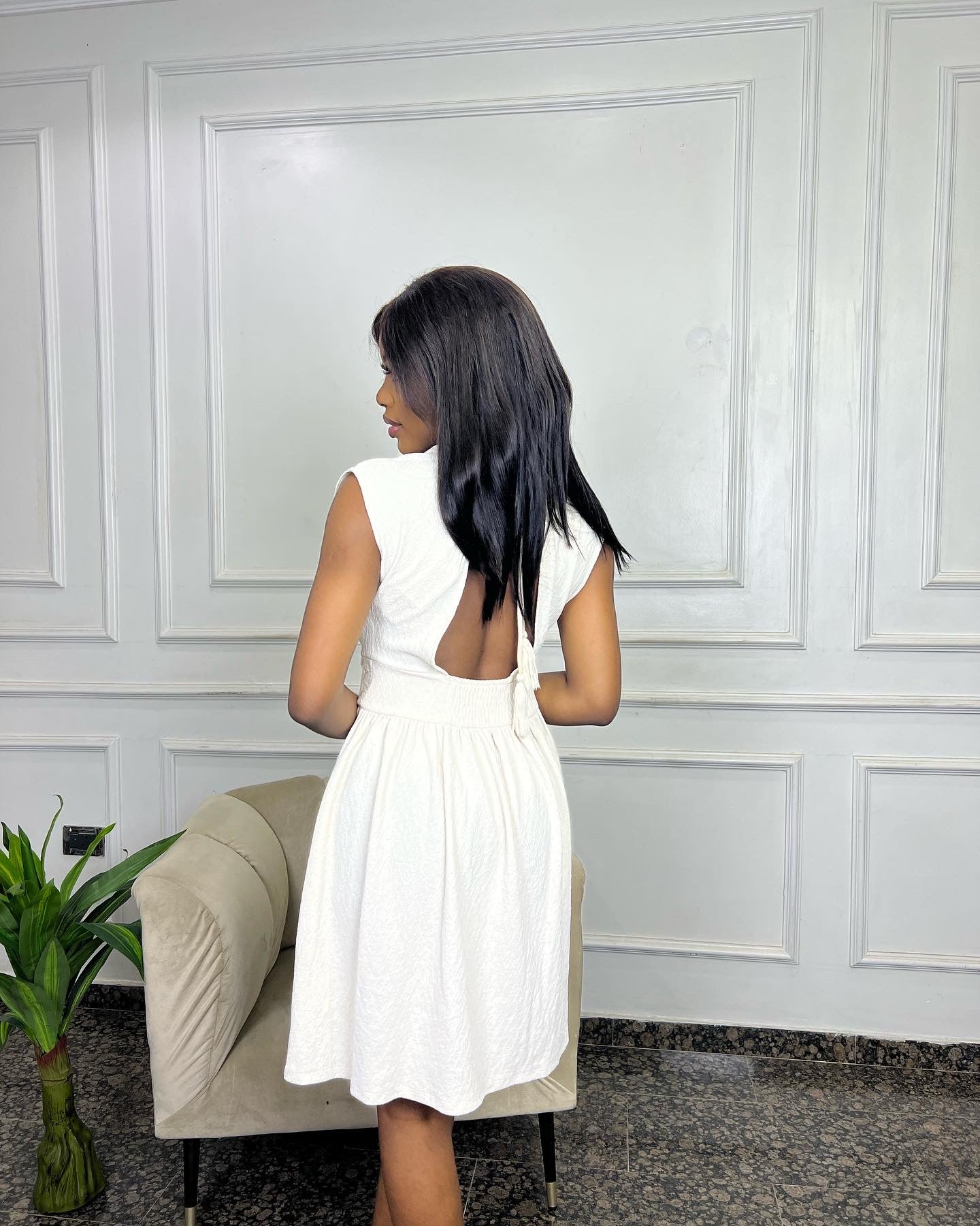 Zara open back sales dress