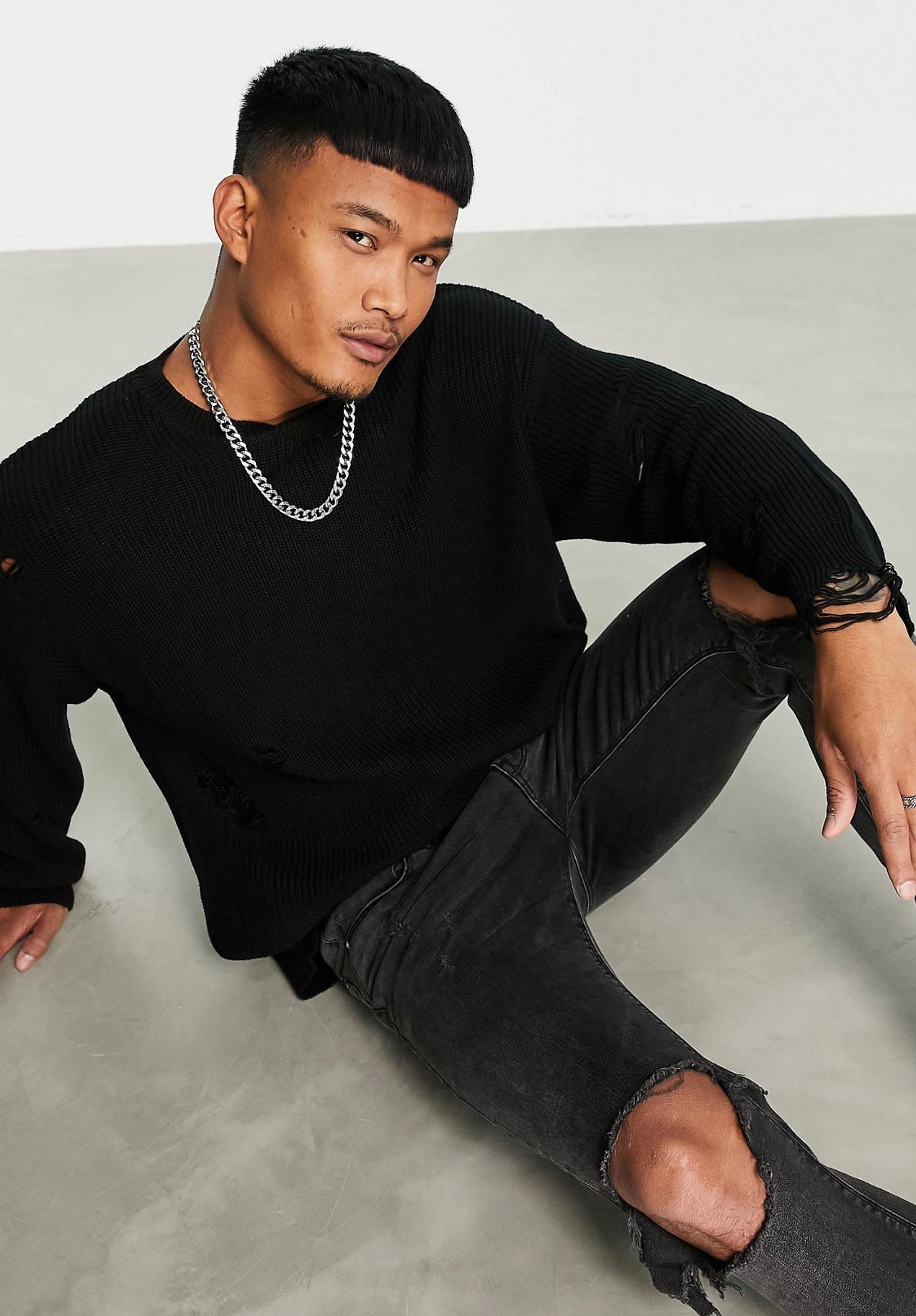 Black skinny outlet jumper