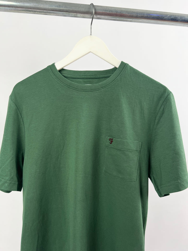 Farah1920 logo print t-shirt in green