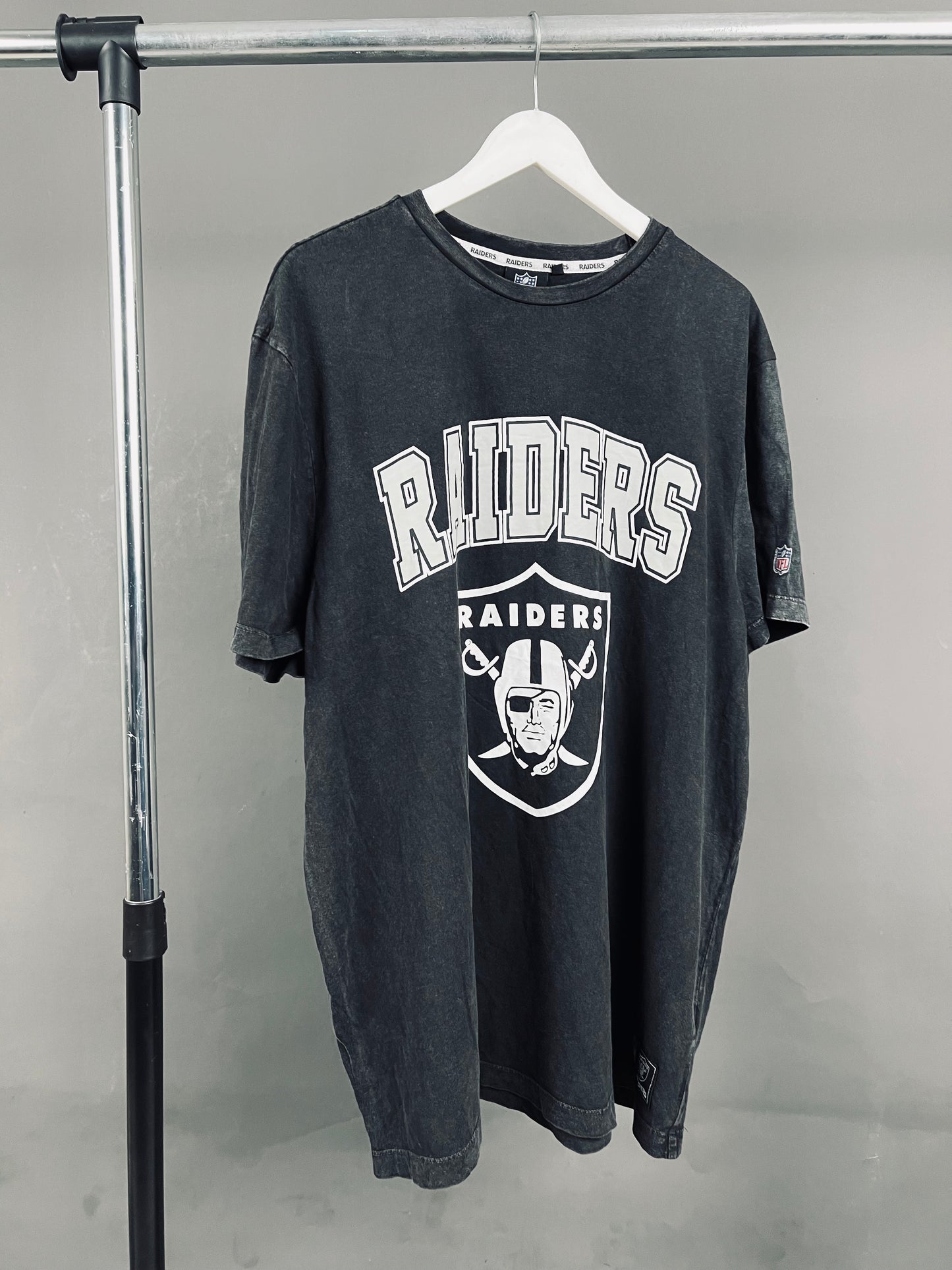 Primark Raiders T-shirt in washed black