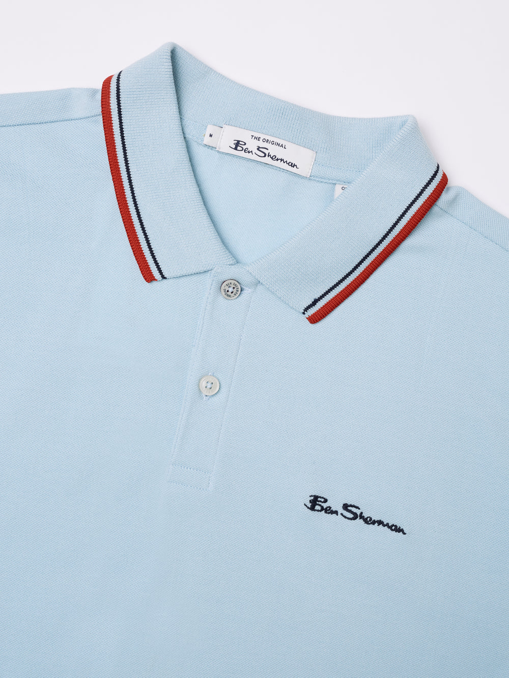 Ben Sherman polo shirt with tipping in light blue