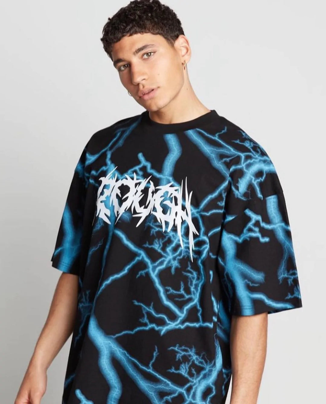 FSBN Rough Lightning T-shirt in blue/black