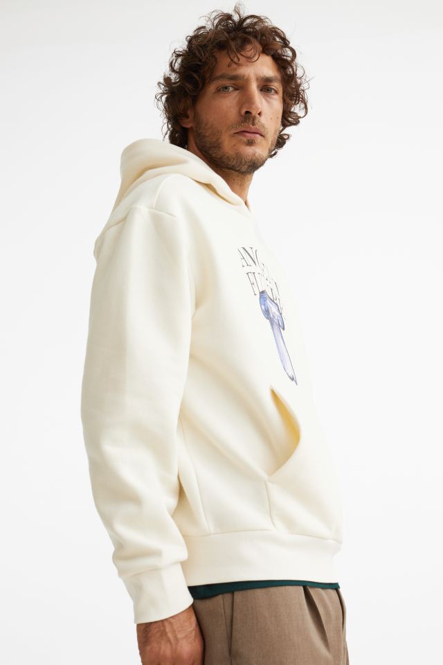 H&M relaxed fit hoodie in cream