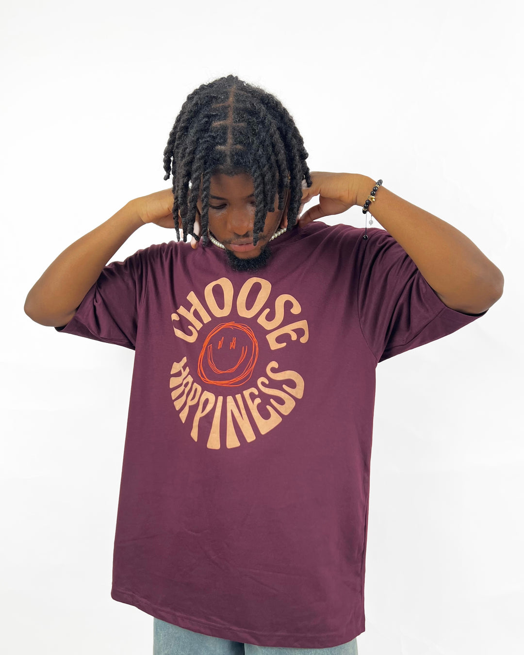 Difference of Opinion oversized happiness t-shirt in deep purple