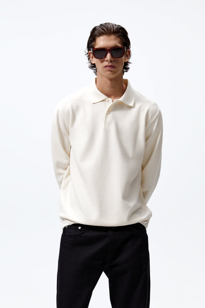 Zara Contrast Polo Sweatshirt