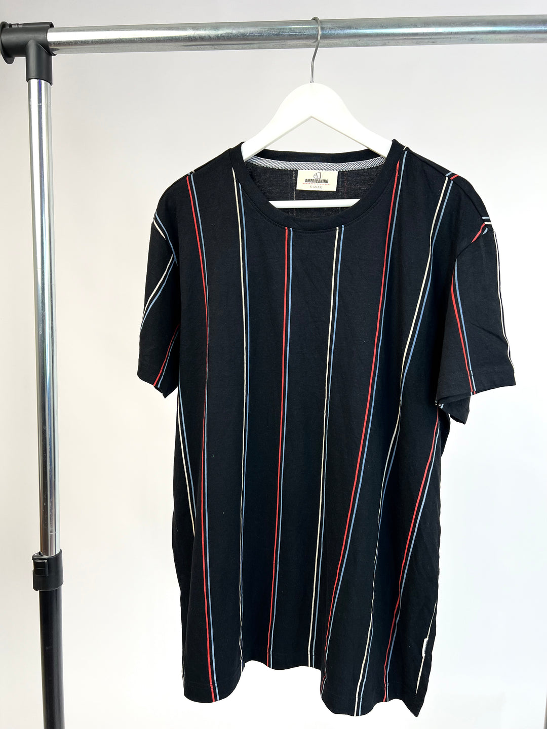 AMERICANINO STRIPED T-SHIRT IN BLACK