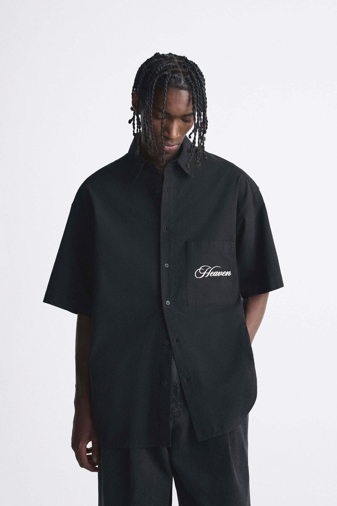 Garm Island Heaven Oversized Short Sleeve Shirt in black