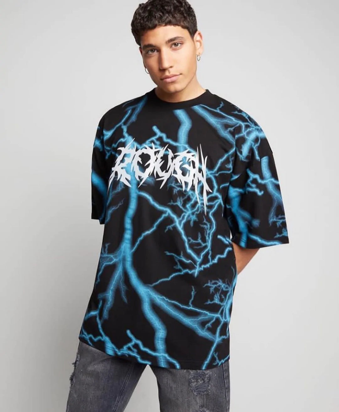 FSBN Rough Lightning T-shirt in blue/black