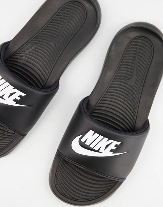 Nike Victori One Slides in Black & White