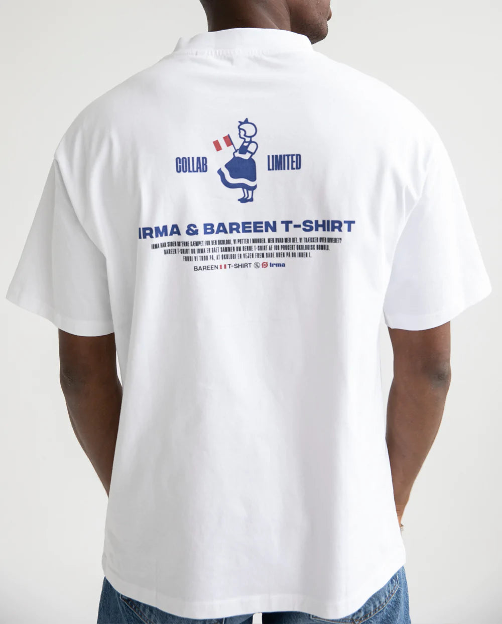 Bareen back print t-shirt in white