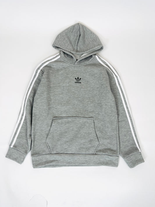 Adidas logo print hoodie in grey