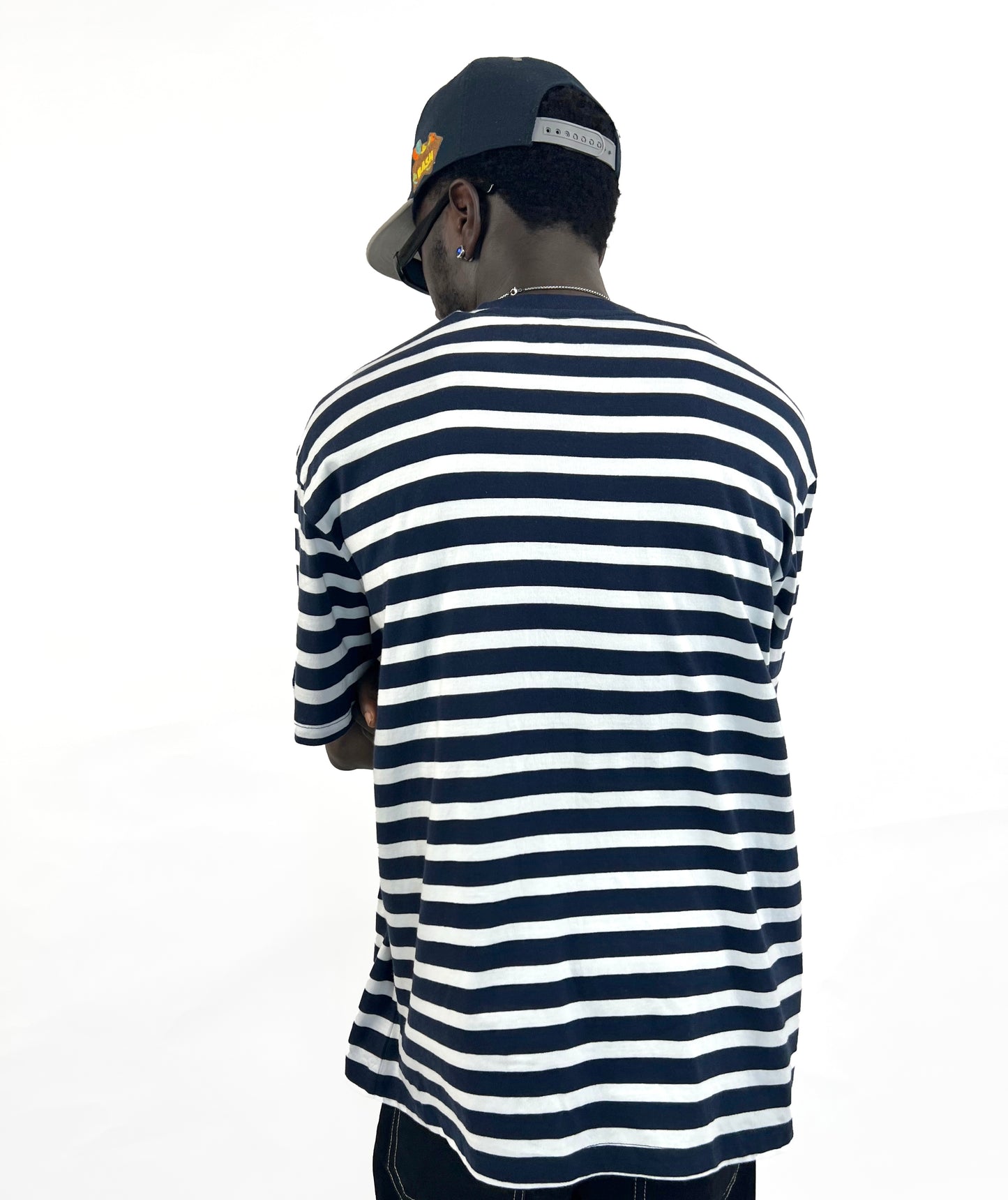 Garag3 Striped T-shirt in navy/white