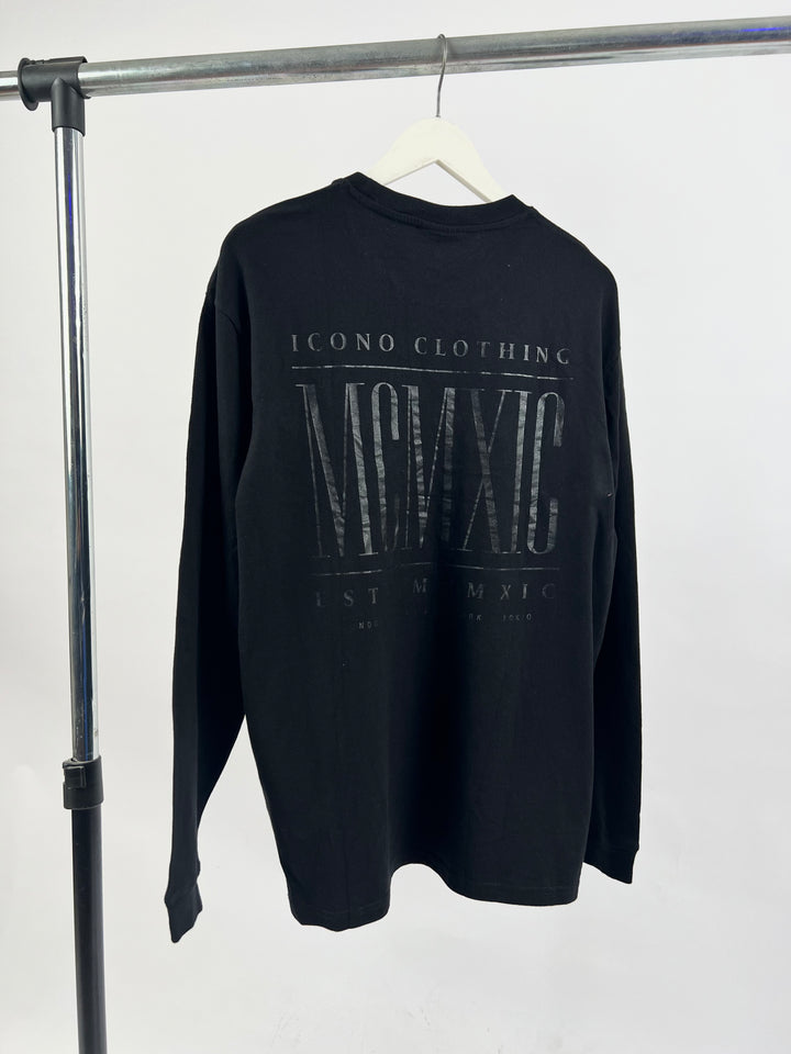 Icono Backprint longsleeve T-shirt in black