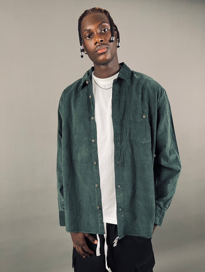 Authentic clothing corduroy shirt in green