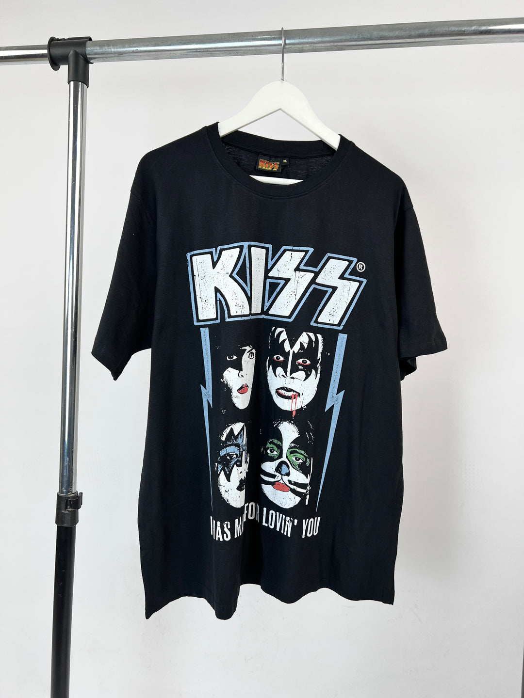 Kiss graphic print T-shirt in black