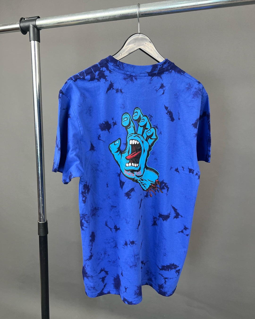 Santa Cruz Screaming Hand Chest T-shirt in royal cloud dye