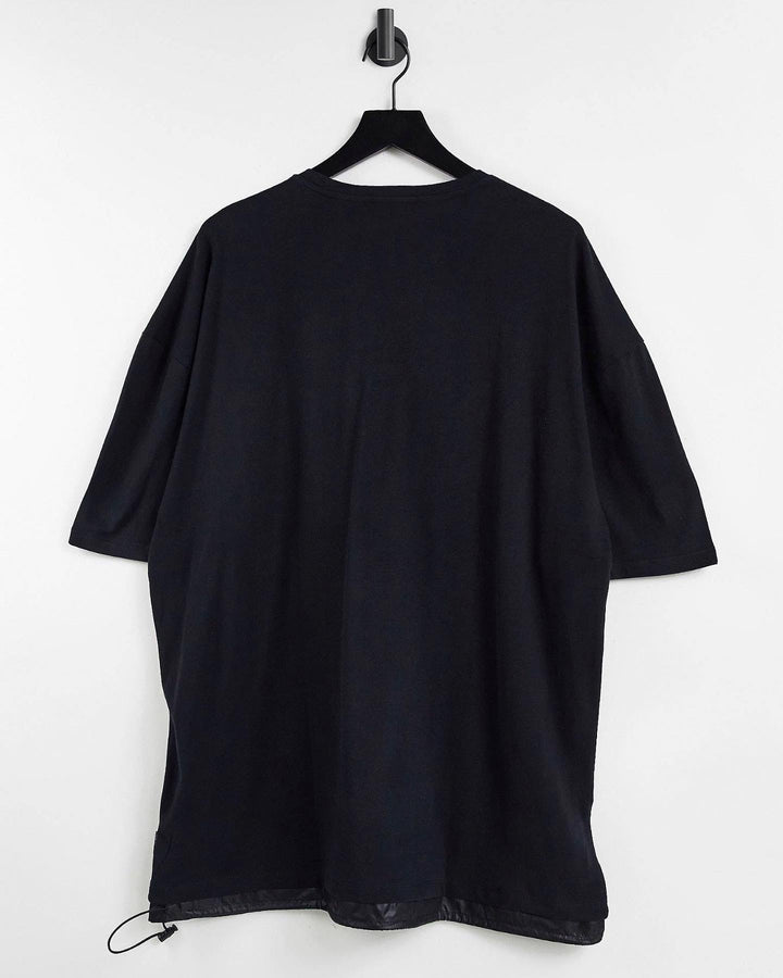 Only & Sons oversize t-shirt with nylon pocket in black