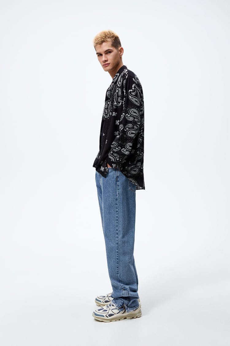 Zara bandana print shirt in black Garmisland