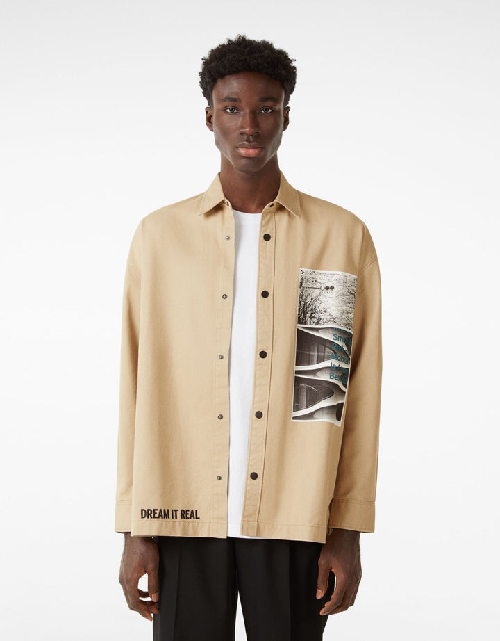 Bershka photo print overshirt