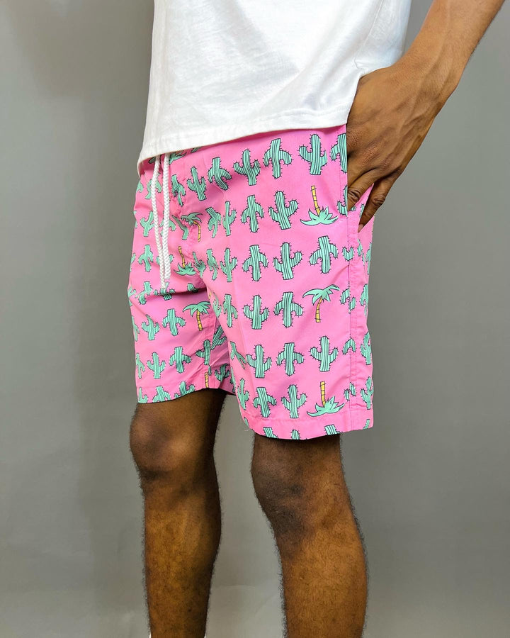 Hummo Cactus Swim shorts in pink